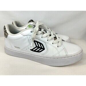 Cariuma Salvas Leather Sneakers Women's Size 9 Leopard White Lace Up Casual